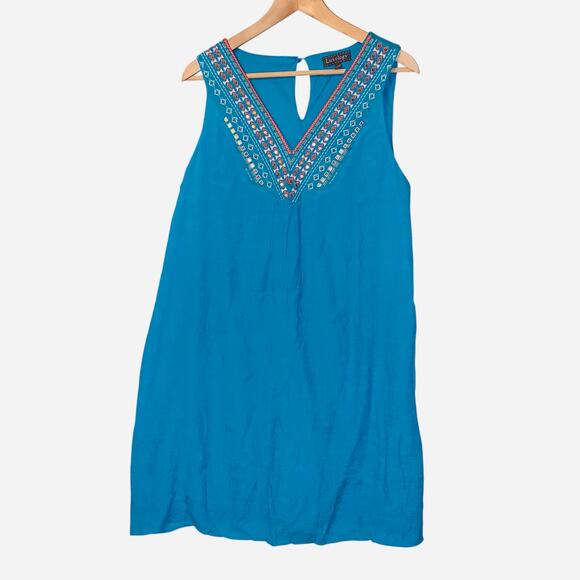 Luxology Blue Dress NWT Size Large - Picture 2 of 8